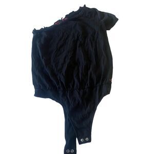 N.Philanthropy Black One Shoulder Bodysuit Sz XS